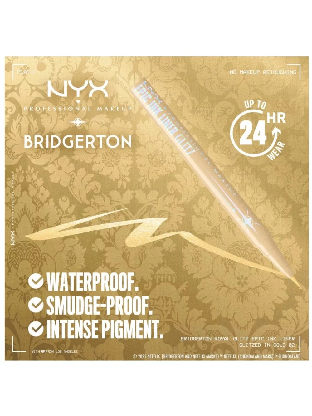 NYX Bridgerton Royal Epic Ink Liner Glitz — Waterproof Gold